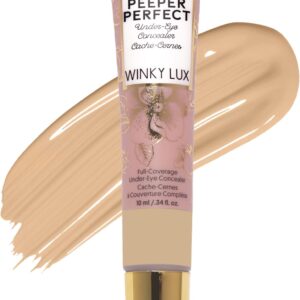 Winky Lux Peeper Perfect Under Eye Concealer, Makeup & Eye Brightener, Full Coverage Concealer for Dark Circles, Color Corrector & Eye Primer, With Collagen, Hyaluronic Acid & Vitamin E (Light Beige)
