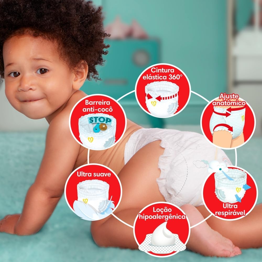 Fralda Pampers Premium Care Pants Tamanho M, Fácil de Vestir, 124 Unidades - Imagem 3