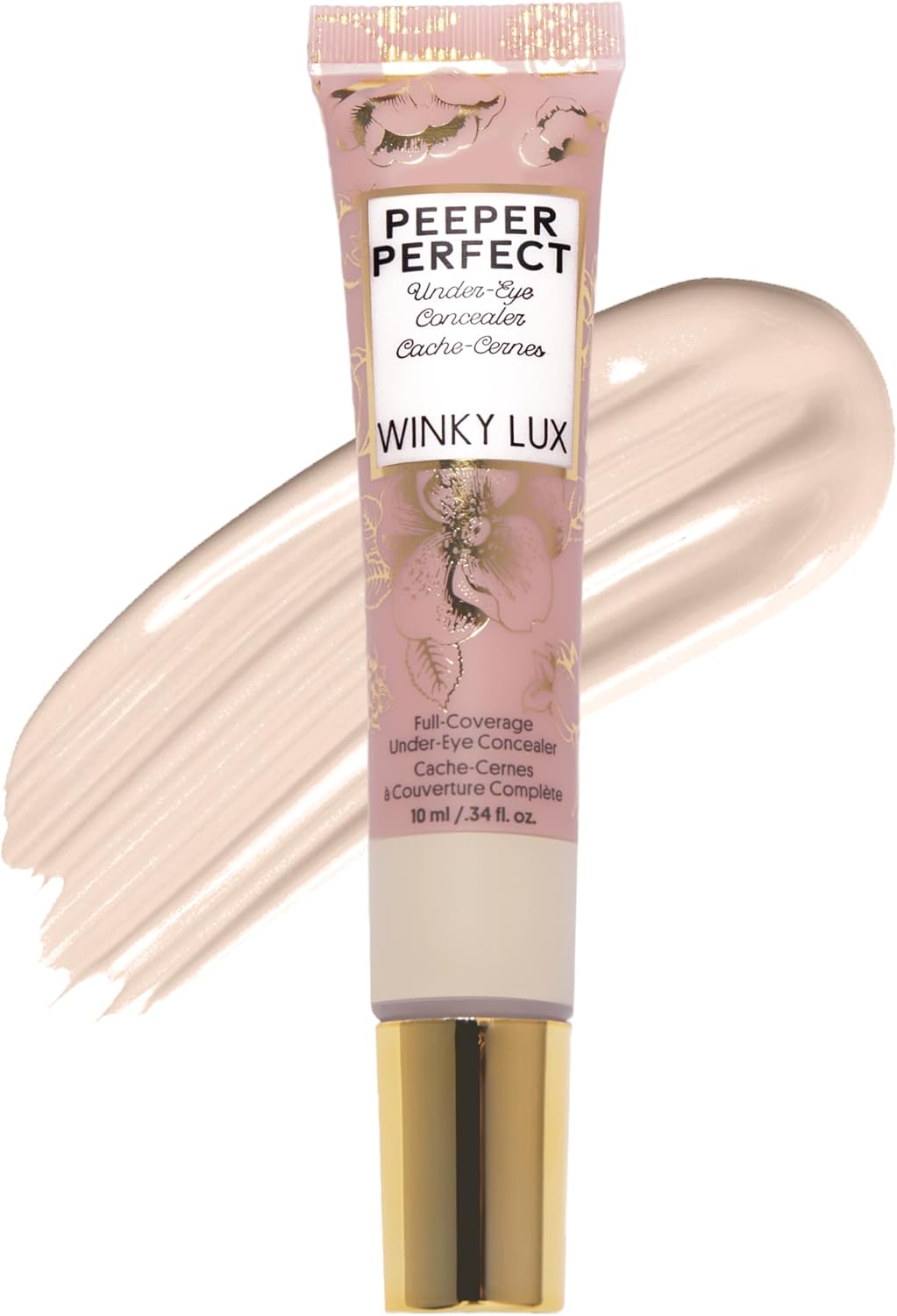 Winky Lux Peeper Perfect Under Eye Concealer, Makeup & Eye Brightener, Full Coverage Concealer for Dark Circles, Color Corrector & Eye Primer, With Collagen, Hyaluronic Acid & Vitamin E (Fair)