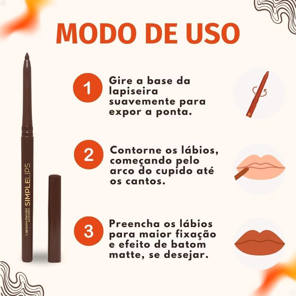 MARI MARIA LAPISEIRA RETRÁTIL PARA LÁBIOS - SIMPLE LIPS COCOA KISS - Imagem 6