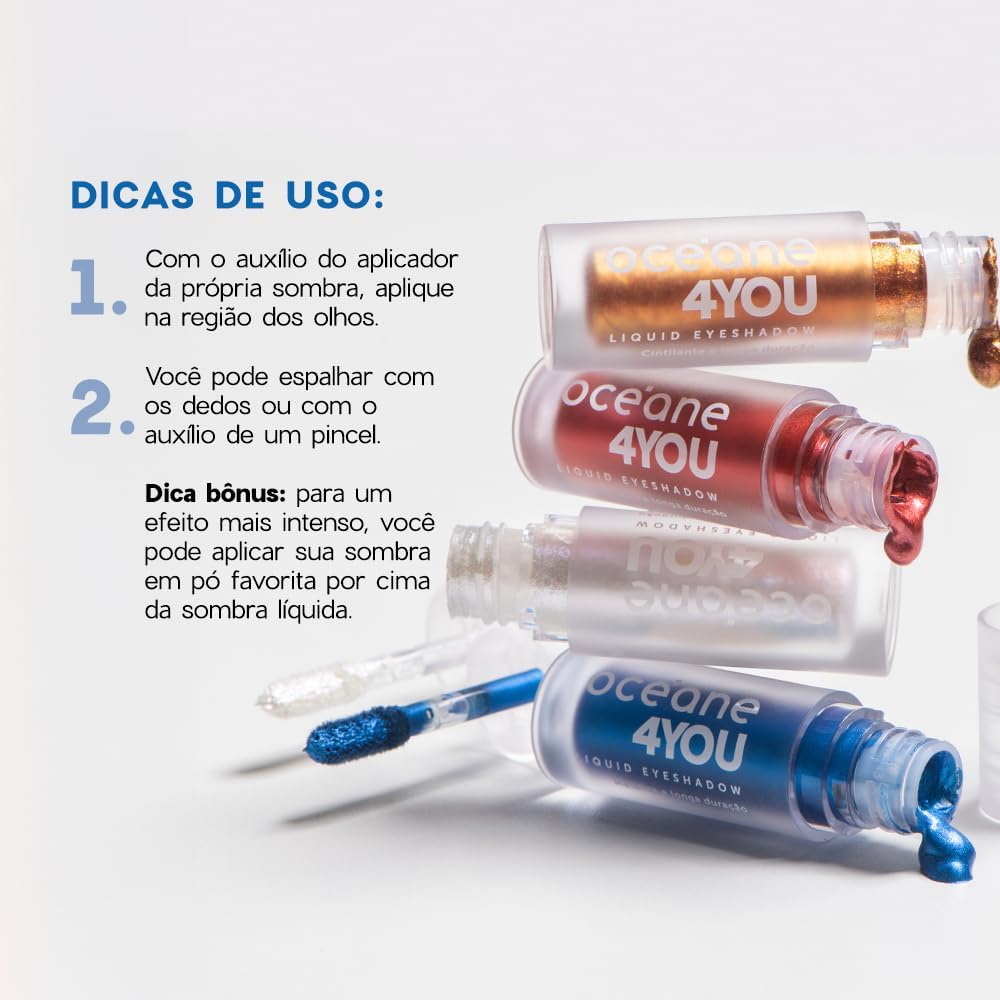 Océane-Sombra Líquida Branca - Liquid Eyeshadow Lust 4you 2g - Imagem 6