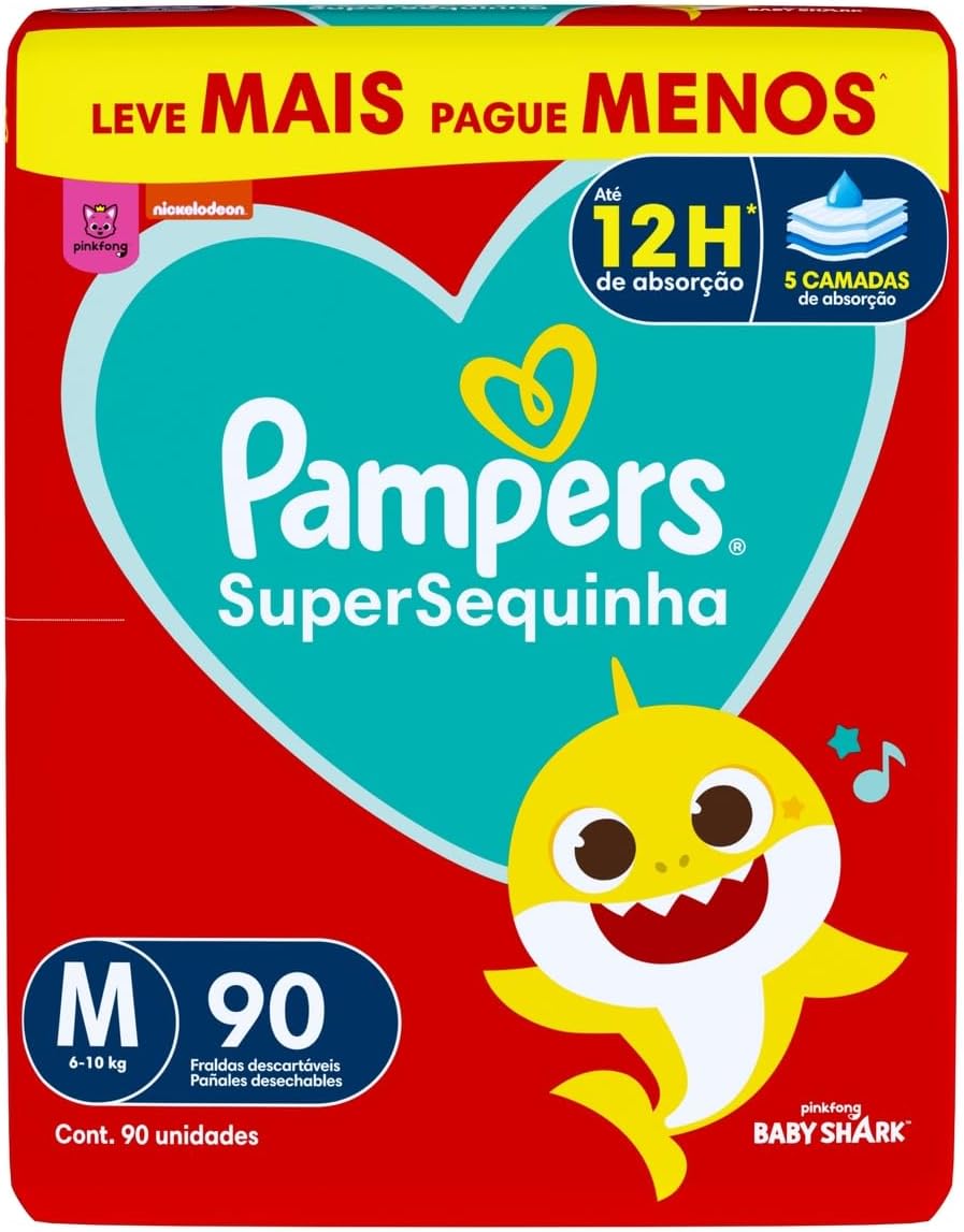 Fralda Pampers Supersequinha Tamanho M 90 Unidades - Imagem 10
