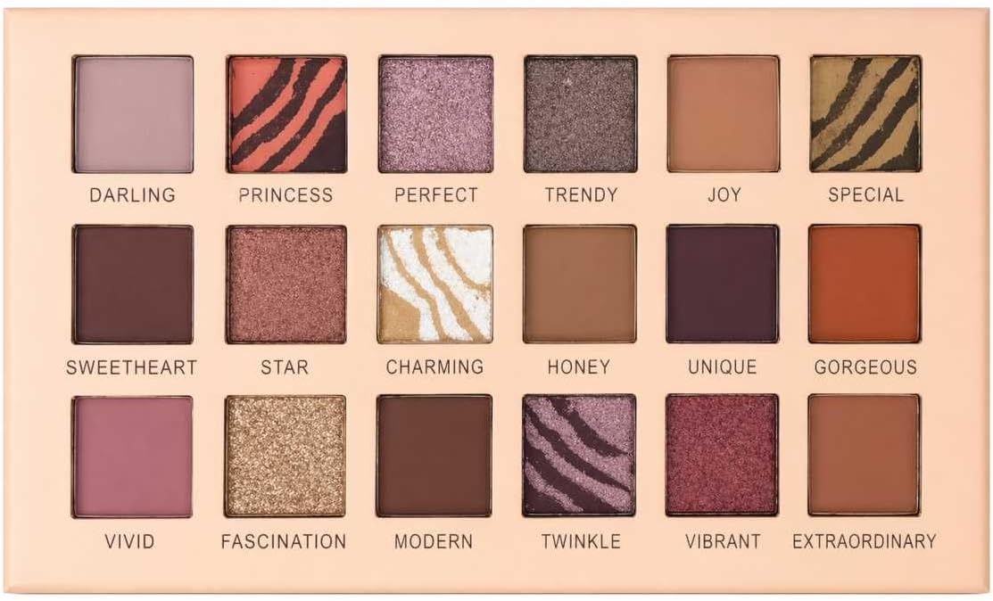Sarah's Beauty Paleta de Sombras 18 Cores Profissional – Embalagem Luxuosa, Alta Pigmentação, Matte, Cintilante e Glitter, Longa Duração, com Espelho Cor B - Imagem 3