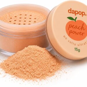 Pó Solto Ultrafino Peach Power, Pó Facial, Acabamento Natural e Mate, Selar Maquiagem, Durável, Pele de Pêssego - 15g