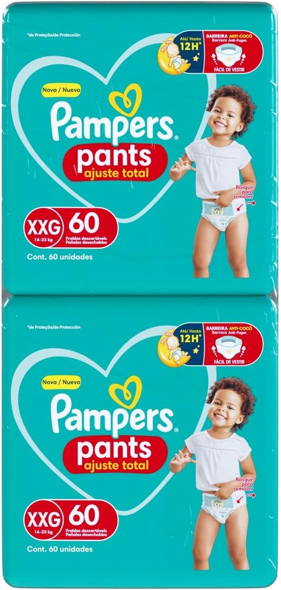Fralda Pampers Pants Ajuste Total Tamanho XXG, Fácil de Vestir, 120 Unidades - Imagem 9
