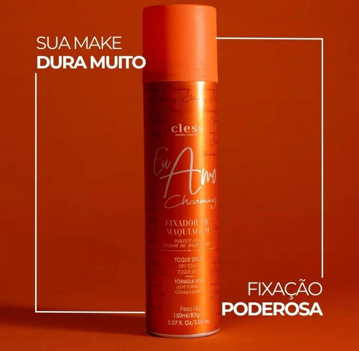 Fixador de Maquiagem Cless Eu Amo Charming Make Up Fixer Toque Seco de Longa Duração, 150ml - Imagem 3
