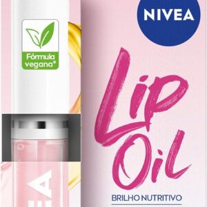 NIVEA Lip Oil Brilho Nutritivo Natural Glow 5,5ml, Hidratação Prolongada, Efeito Gloss, Para Todos os Tons de Pele