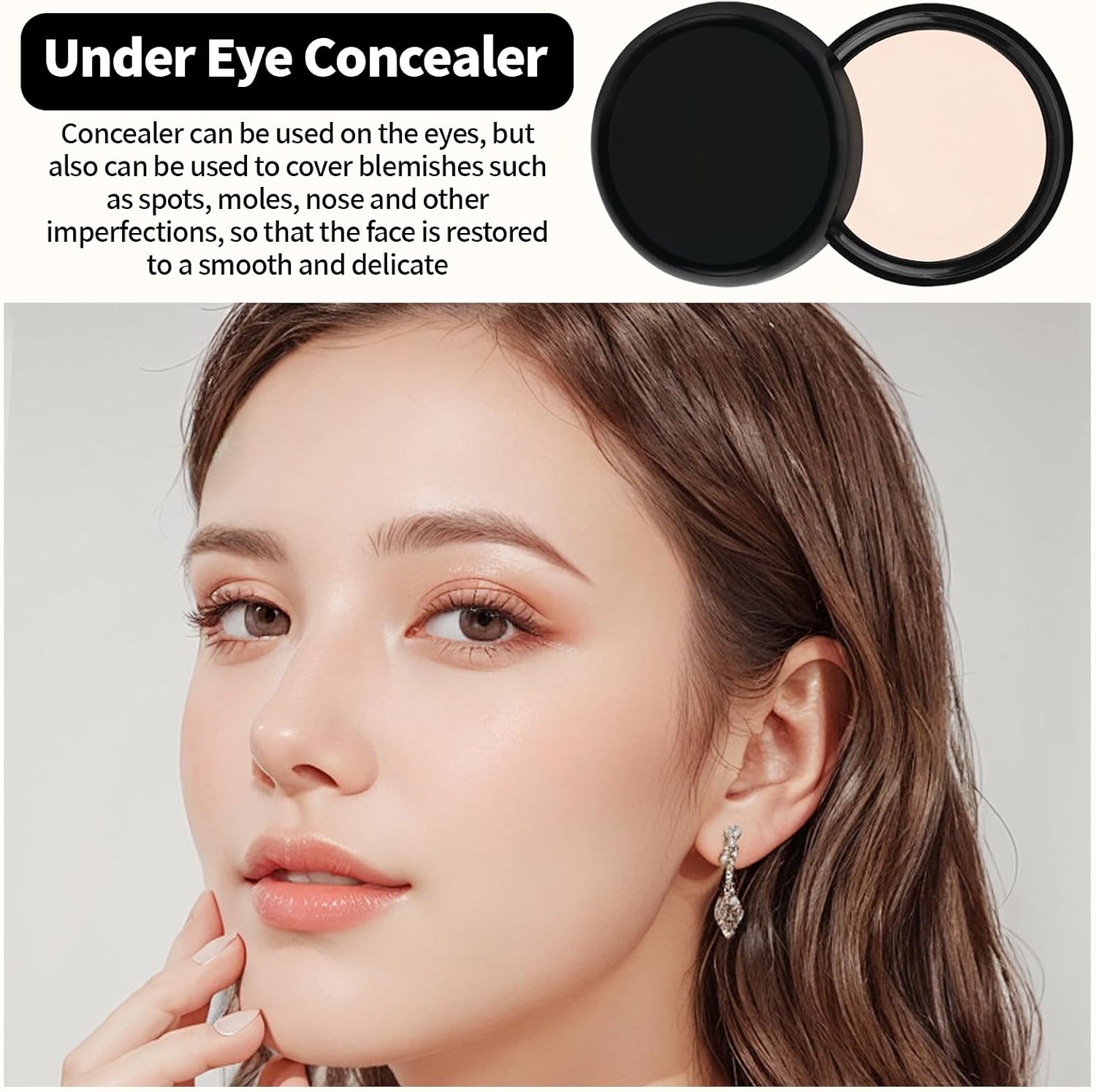 Corretivo de cobertura total, corretor de cor sob os olhos para olheiras, corretivo especial para pele madura, efeito duradouro, adequado para todos os tons de pele (cor natural) - Imagem 3