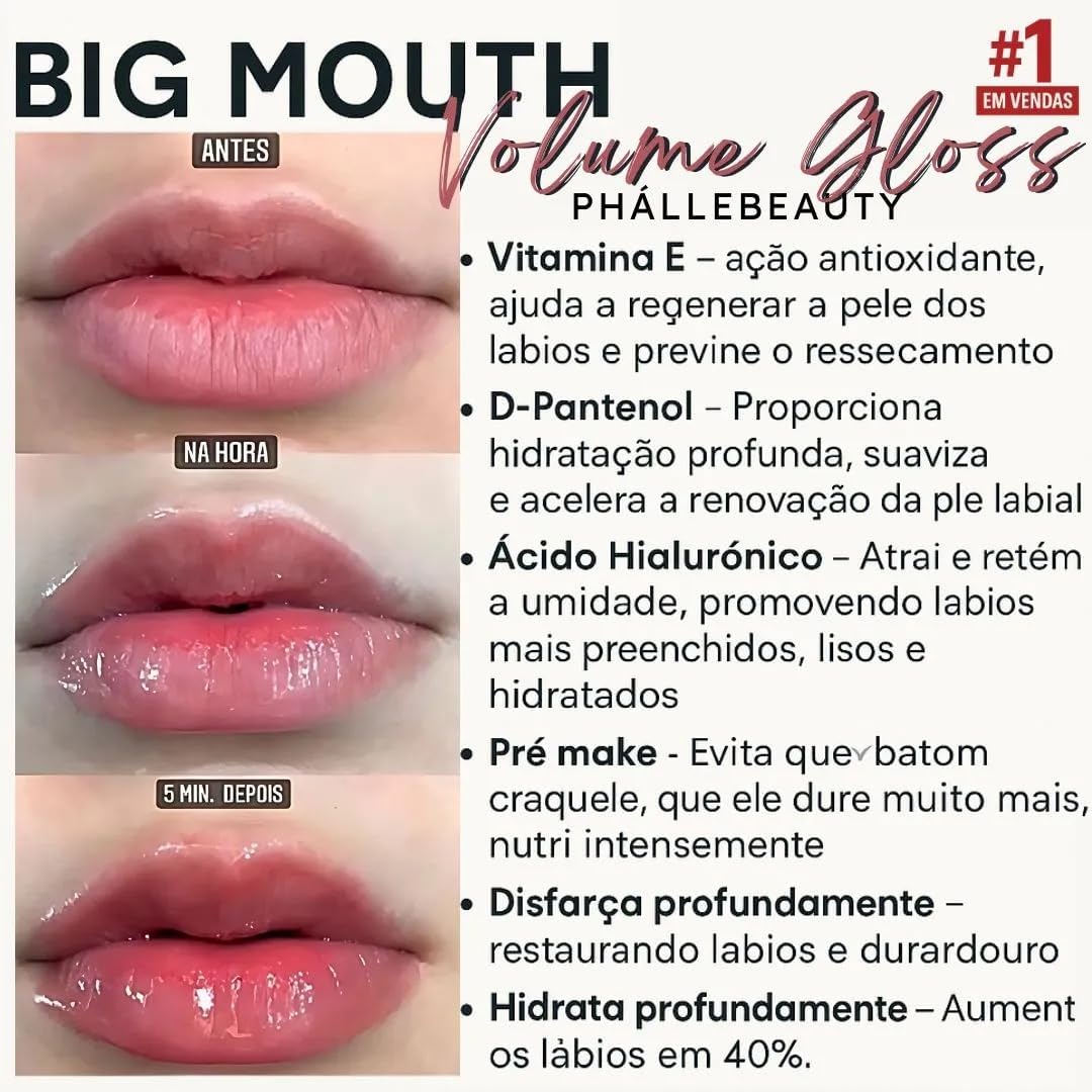 Phállebeauty Gloss Labial Big Mouth Incolor 4Ml - Imagem 4
