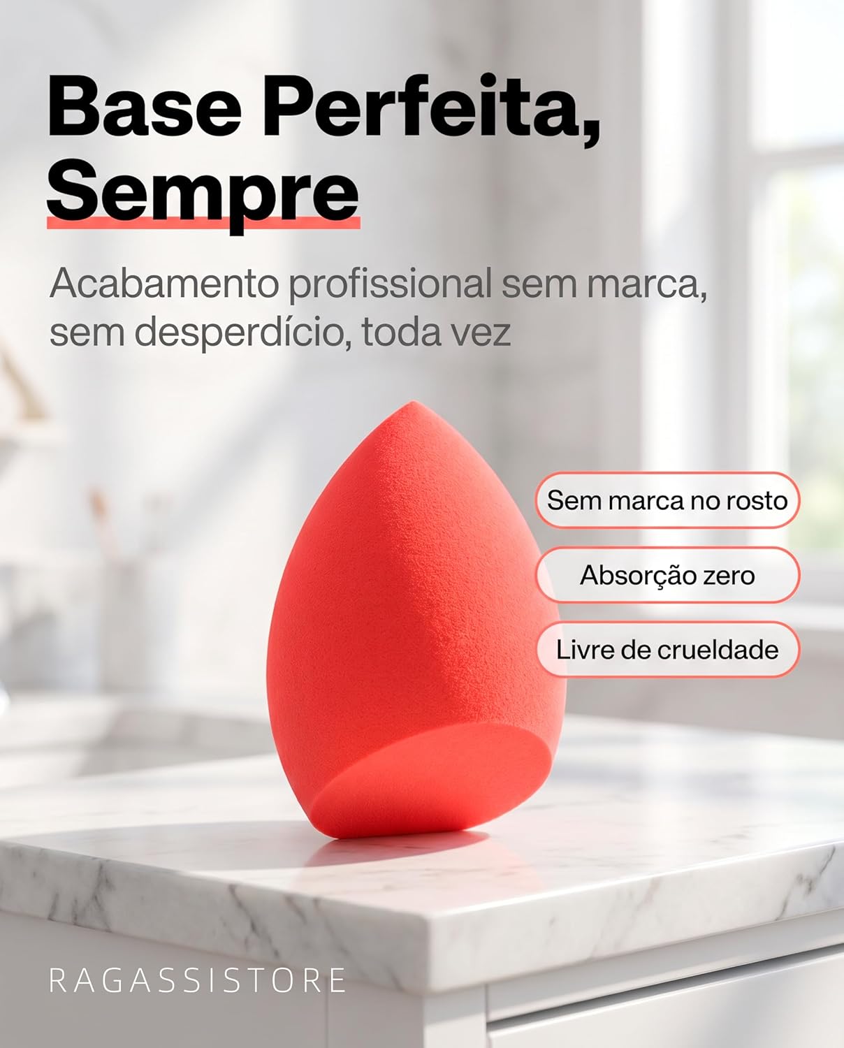 Kit 12 Esponja De Maquiagem Facial Chanfrada Gota Espuma Para Base Corretivo Pó Contorno - Imagem 2