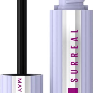 Maybelline NY The Falsies Surreal Máscara de Cílios Efeito 3D Lavável com Mix de Fibras Ultra-Longas, Aplicador 6 Mil Cerdas, Até 24h de Duração, Volumizadora e Alongadora, Cor Preta 10ml