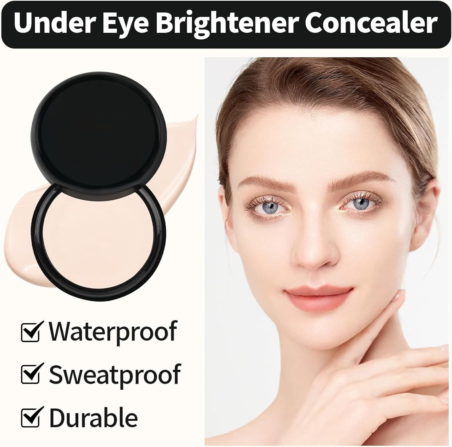 Corretivo de cobertura total, corretor de cor sob os olhos para olheiras, corretivo especial para pele madura, efeito duradouro, adequado para todos os tons de pele (cor natural) - Imagem 4
