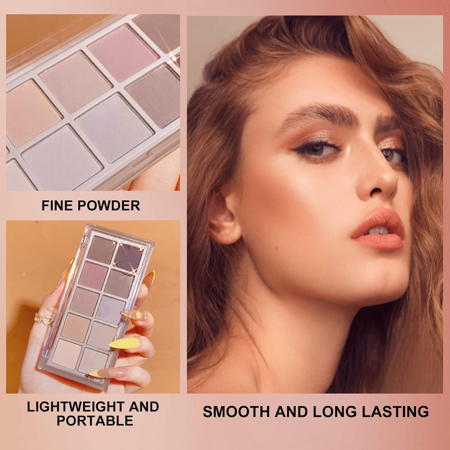 Erinde 10 Colors Matte Eyeshadow Palette, Grey Brown Eye Shadow Palette Makeup, Neutral Taupe Eye Makeup Pallet, Ultra-Blendable, Long Lasting Natural Nude Eyeshadow Pallete for Older Wo - Imagem 3