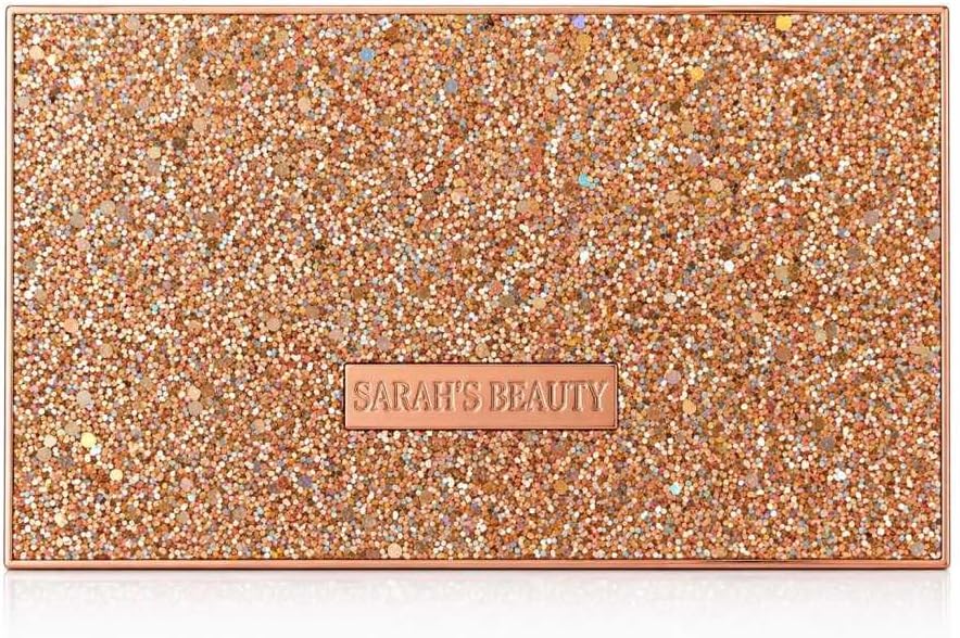 Sarah's Beauty Paleta de Sombras 18 Cores Profissional – Embalagem Luxuosa, Alta Pigmentação, Matte, Cintilante e Glitter, Longa Duração, com Espelho Cor B - Imagem 4
