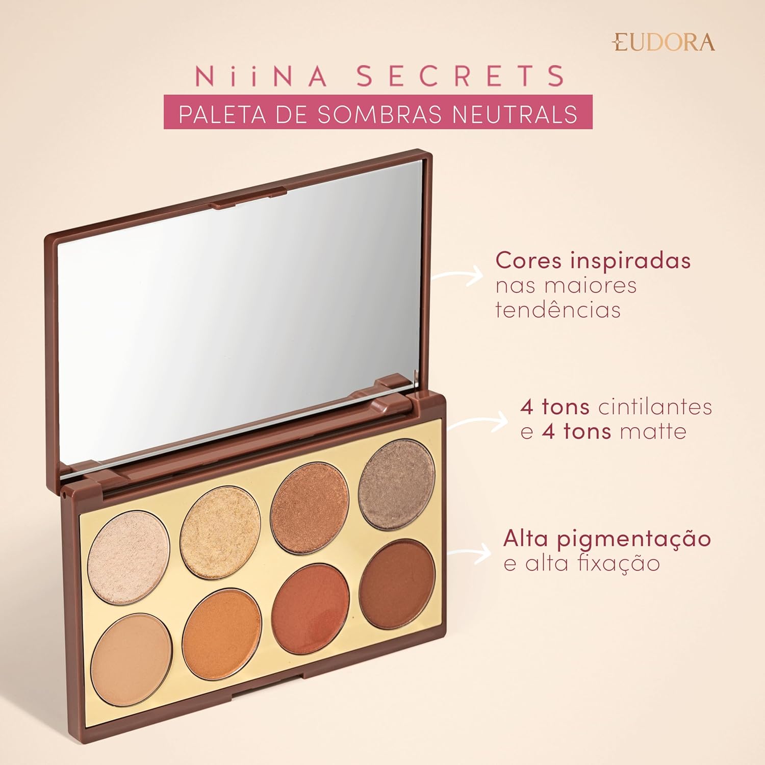 NIINA SECRETS PALETA SOMBRAS NEUTRALS 5,6g - Imagem 5