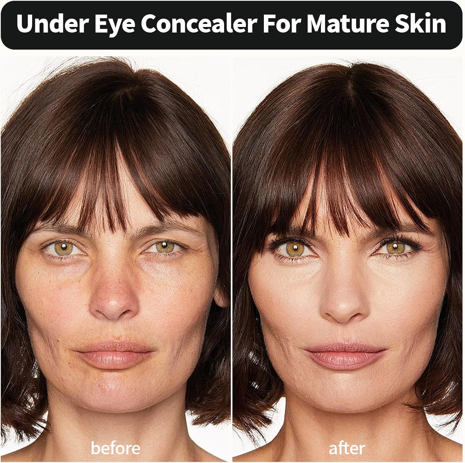 Corretivo de cobertura total, corretor de cor sob os olhos para olheiras, corretivo especial para pele madura, efeito duradouro, adequado para todos os tons de pele (cor natural) - Imagem 5