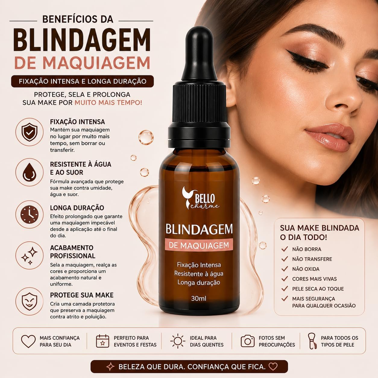 Blindagem de Maquiagem Profissional – Fixador Selante Ultra Resistente 30ml - Imagem 4