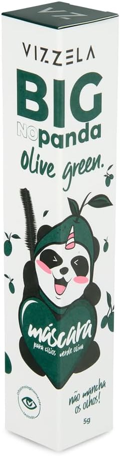 Máscara Para Cílios Vizzela Big No Panda Olive Green Verde Vegano Original Vizzela - Imagem 2