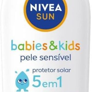 NIVEA SUN Protetor Solar Kids & Babies Pele Sensível FPS 60 125ml - Infantil, muito alta proteção UVA/UVB, minimiza o surgimento de alergias, muito resistente à água com proteção imediata