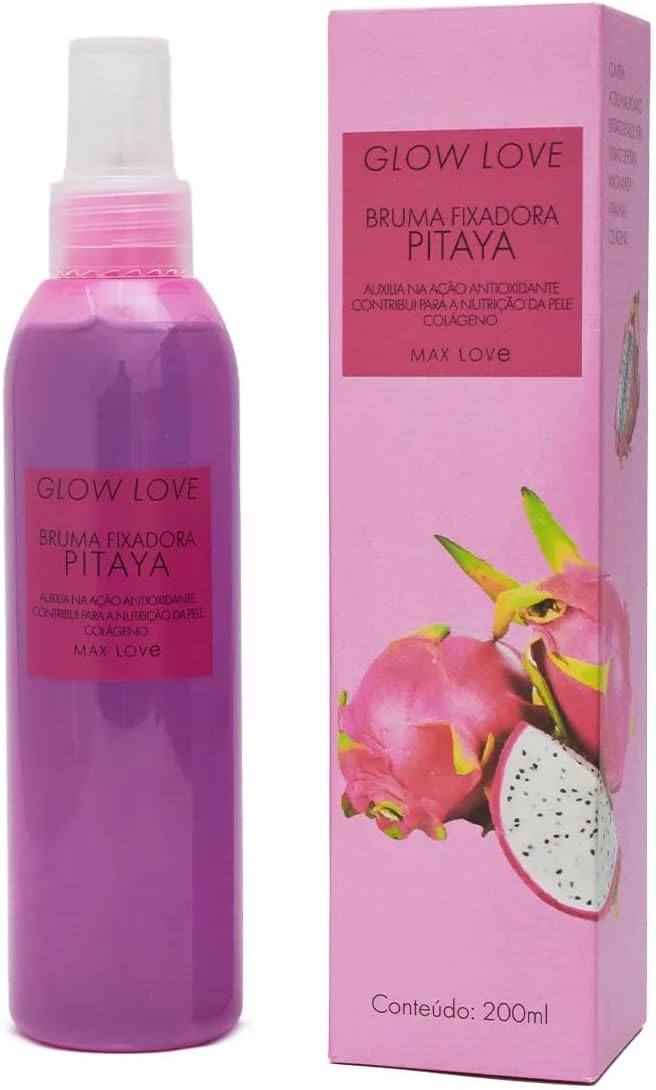 Bruma Fixadora Pitaya Glow Love Max Love - Setting Spray Viço e Pele de Vidro, Fixador de Maquiagem 200ml
