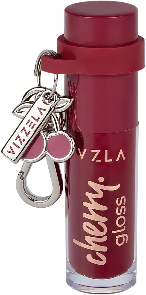 Gloss Labial Vizzela Cherry Volumoso Hidratante Brilho Irresistível Vegano Original Vizzela