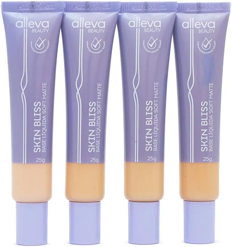 Base Líquida Soft Matte Skin Bliss Cor 11, 25G - Alleva - Acabamento Matte Duradouro