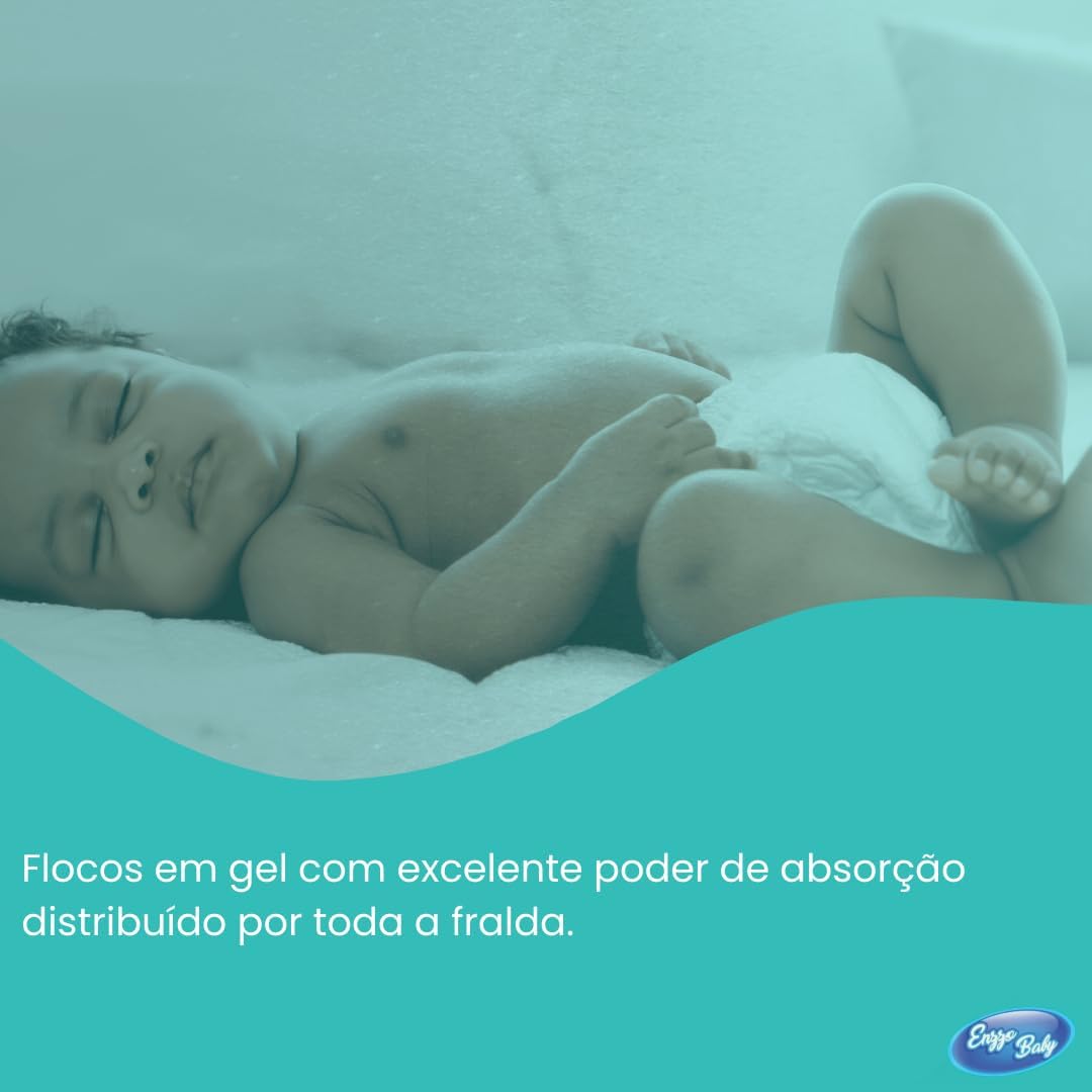 Fralda Descartável Infantil Enzzo Baby Pacotão Diurna Noturna com Fita (XXG: 60 Fraldas)