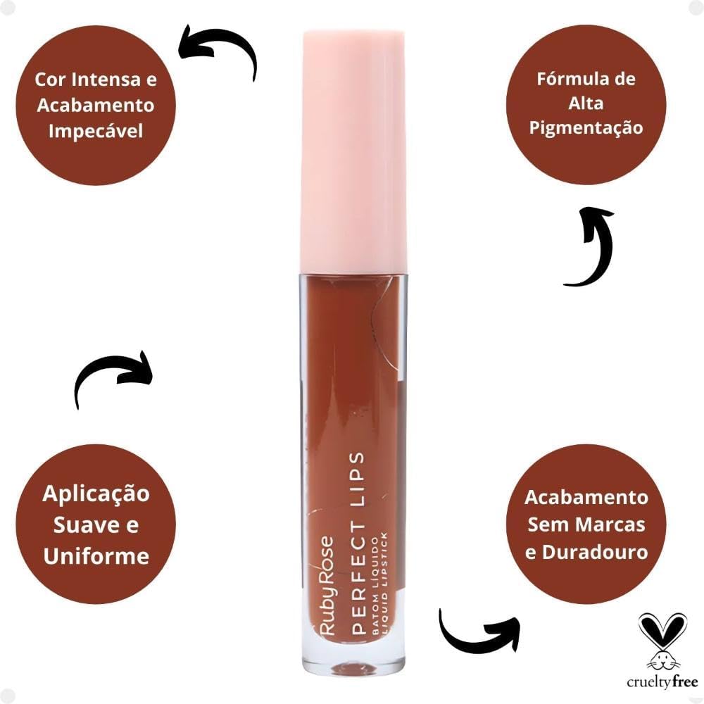 Hbl6200 6 Batom Líquido Perfect Lips Flawless Ruby Rose - Imagem 3