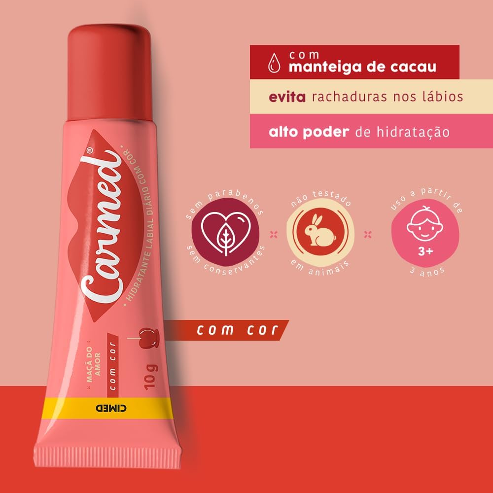 Carmed Maçã do Amor Hidratante Labial com cor 10g - Imagem 5