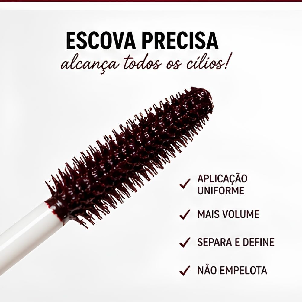 Máscara de Cílios Bordô Peel Off Extremo Volume Rímel Vinho | Maquiagem para os Olhos - Imagem 5
