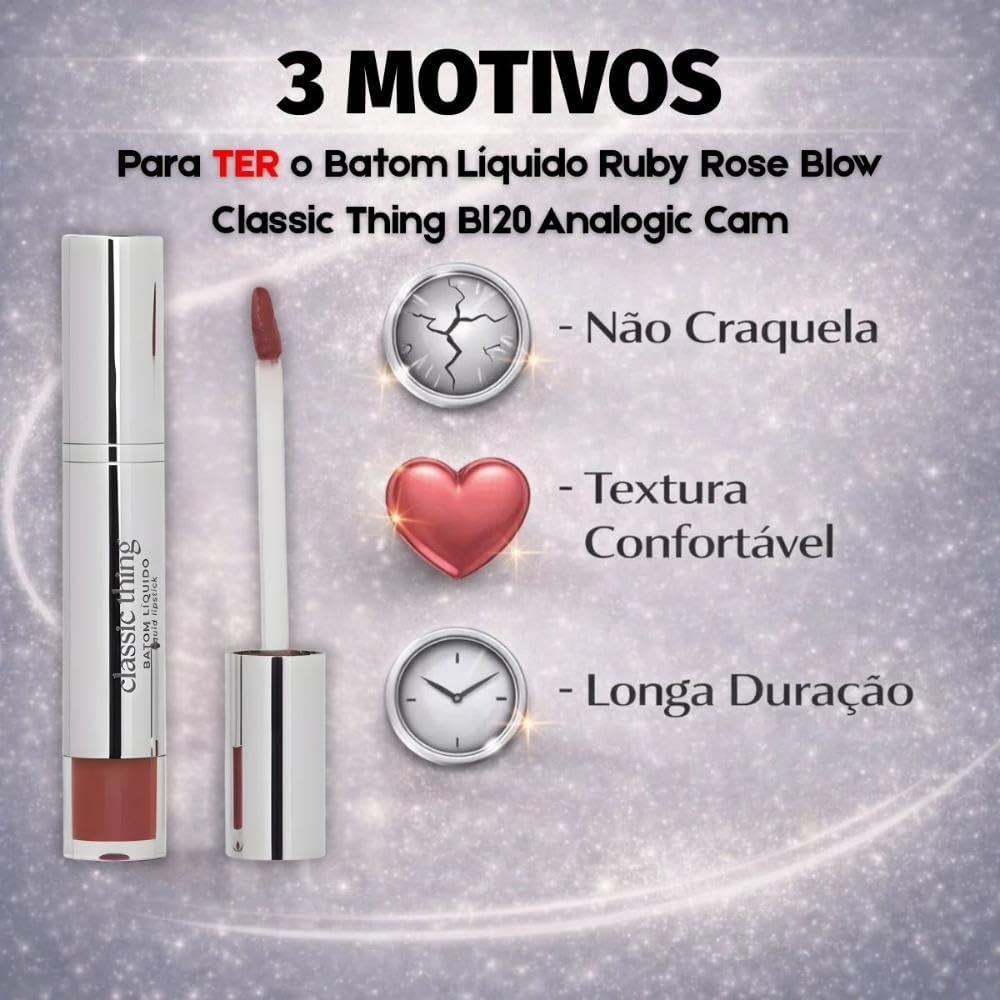 Ruby Rose - Batom Líquido Classic Thing Bl20 Analogic Cam Blow Hbl6205-2 - Imagem 5