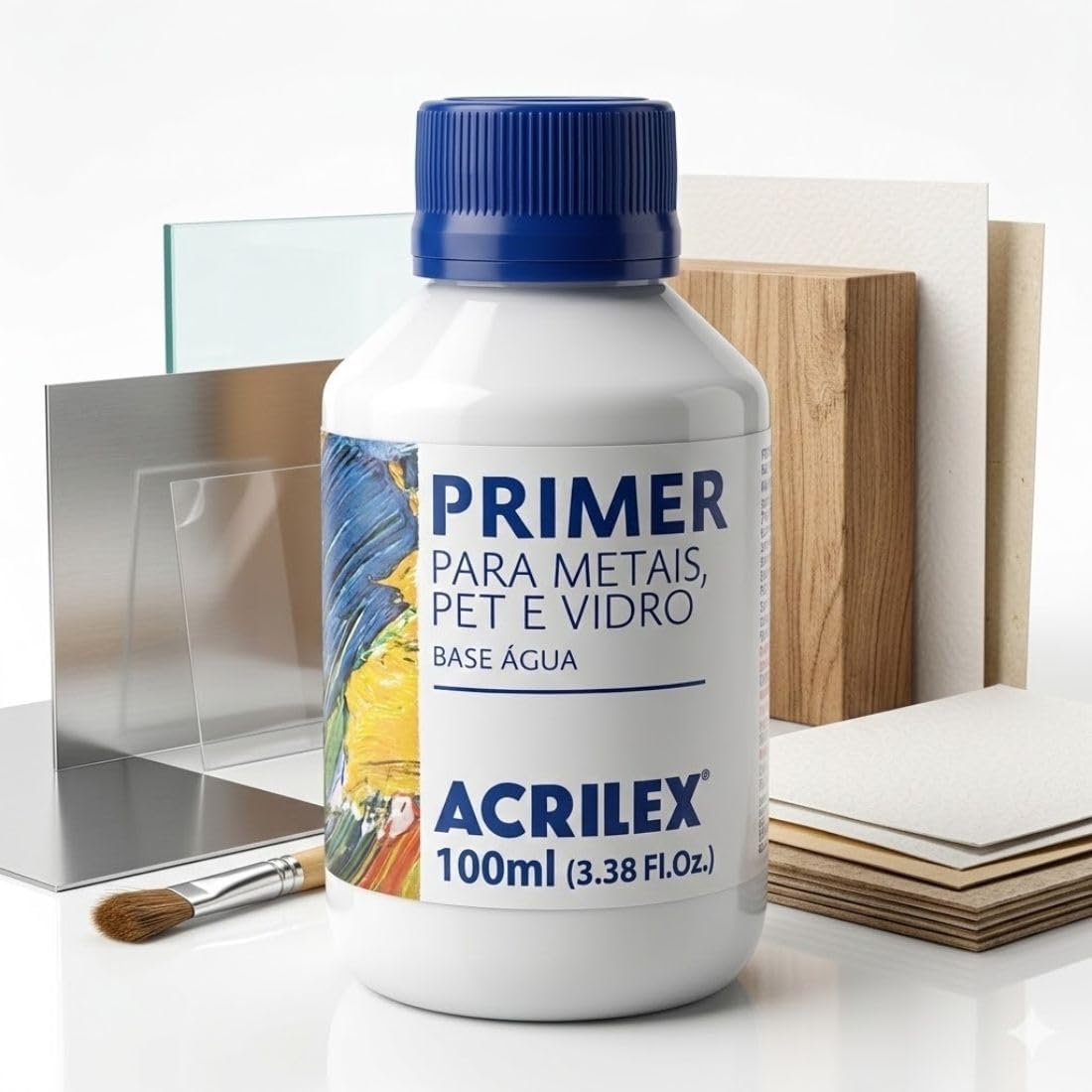 Acrilex Primer 3 em 1, Para Metal, Vidro e PET, Incolor, 100 ml - Imagem 3