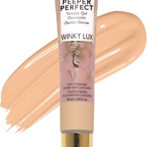 Winky Lux Peeper Perfect Under Eye Concealer, Makeup & Eye Brightener, Full Coverage Concealer for Dark Circles, Color Corrector & Eye Primer, With Collagen, Hyaluronic Acid & Vitamin E (Golden Beige)