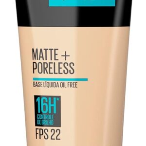 Maybelline NY Base Líquida Fit Me Matte FPS 22 e proteção UVA, Proporciona efeito natural, se adapta a pele, controla a oleaosidade, Cor 133 (Antiga B100), 30ml