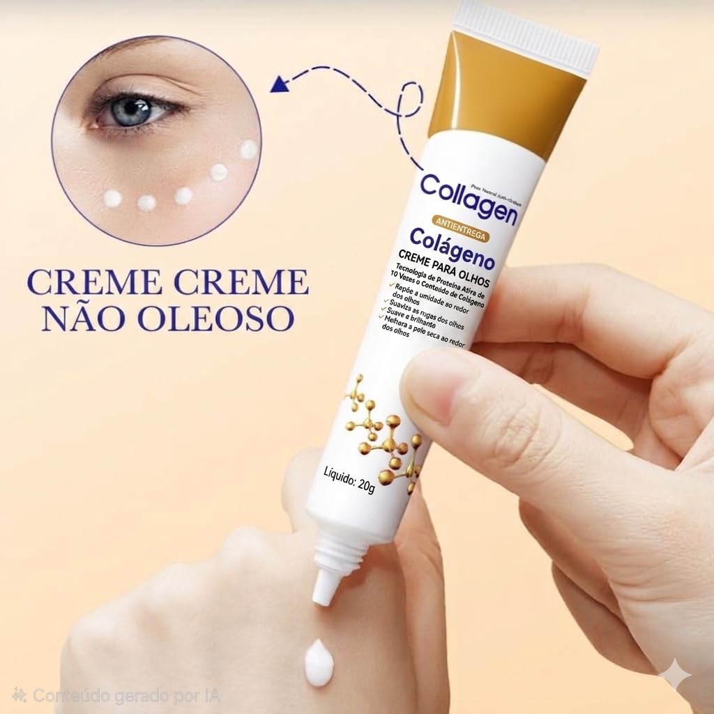 Colágeno Hidrolisado Creme Anti-Idade para Olhos, Anti-Olheiras e Hidratação Intensa 21g - Imagem 2