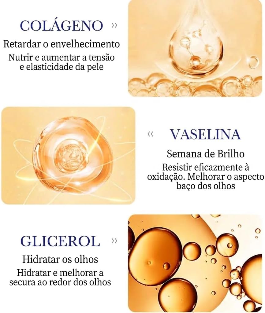 Colágeno Hidrolisado Creme Anti-Idade para Olhos, Anti-Olheiras e Hidratação Intensa 21g - Imagem 5