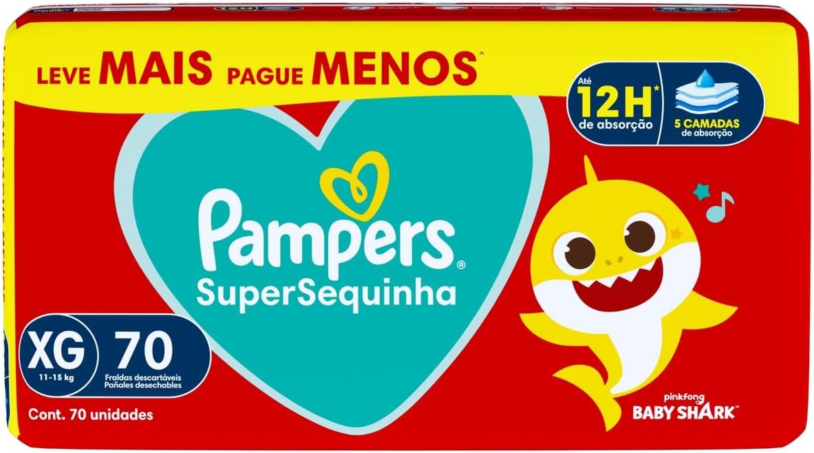 Fralda Pampers Supersequinha Tamanho XG 70 Unidades - Imagem 10