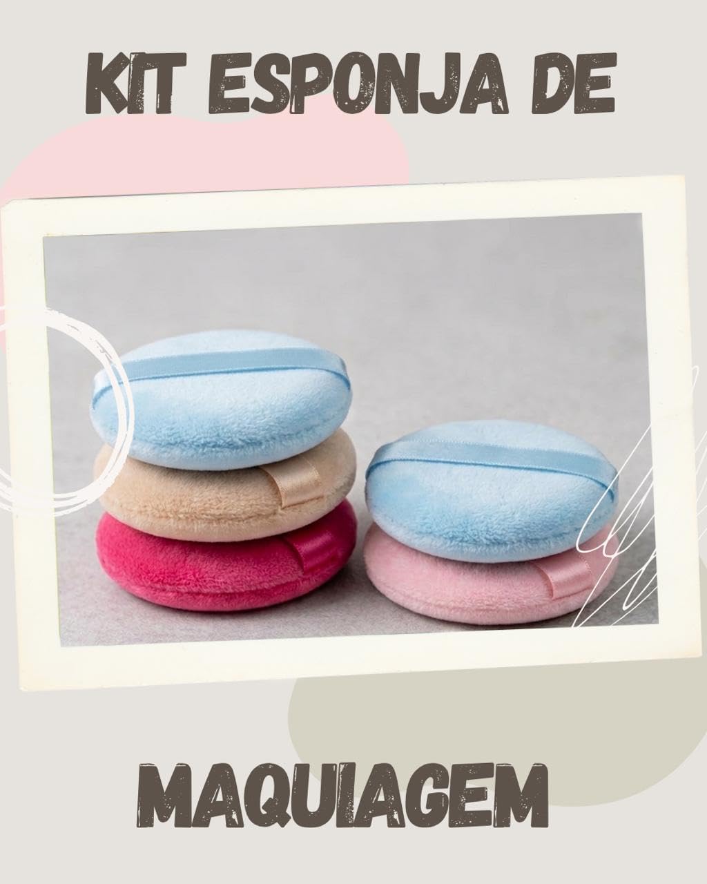 Esponja Para Acabamento, Aplicador De Pó, 5 Peças, Cores Sortidas - Imagem 2