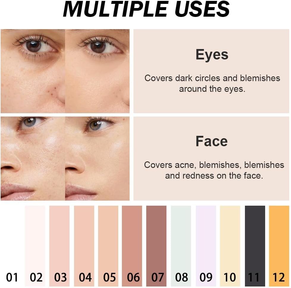 Corretivo de pote cobertura total, corretivo de correção de cor para olheiras, maquiagem facial à prova d'água, corretor de anéis de olhos (05 bege) - Imagem 3