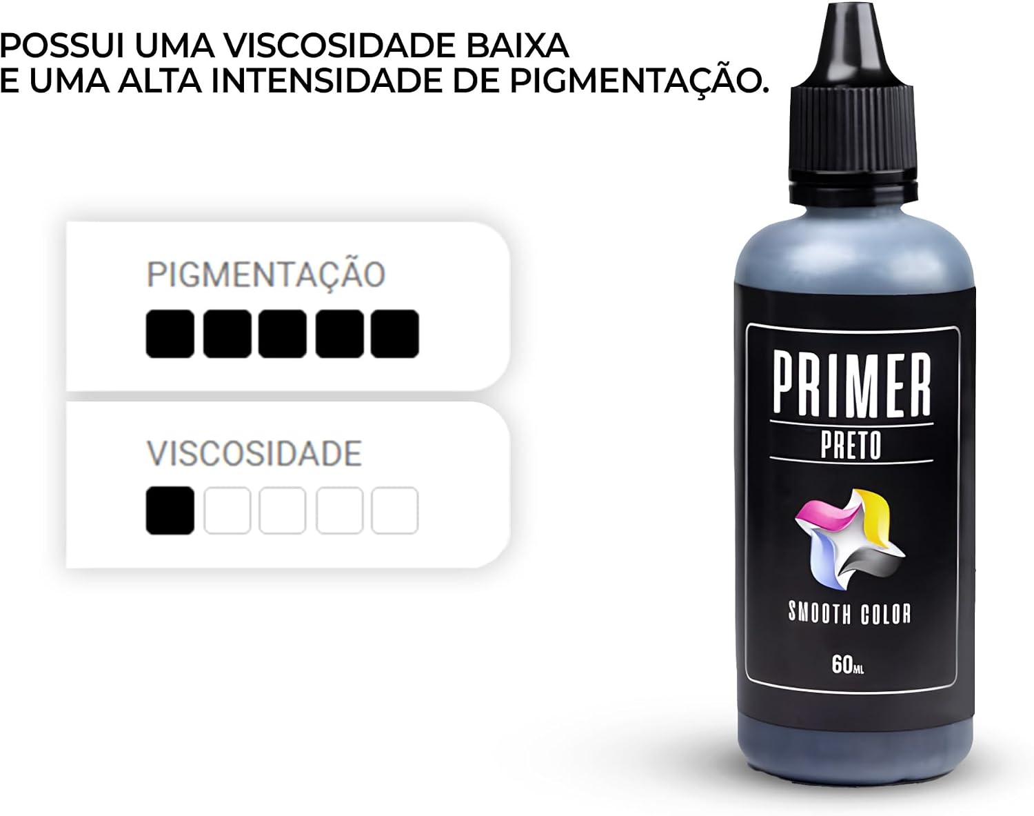 Primer para Pintura de Miniatura, 60ml, Smooth Color (Preto) - Imagem 2