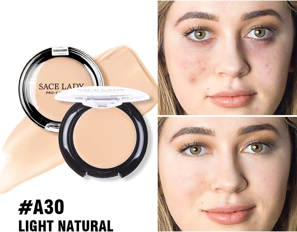 Corretivo de cobertura total à prova d'água com conjunto de esponja, corretor de base líquida cremosa fosca lisa e impecável, kit de maquiagem para rosto e olheiras, manchas de acne (0,2 fl, natural - Imagem 3