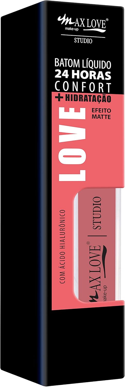 Batom Líquido Max Love 24H Confort Matte - Alta Pigmentação, Não Transfere - Maquiagem Cosméticos Cor 739