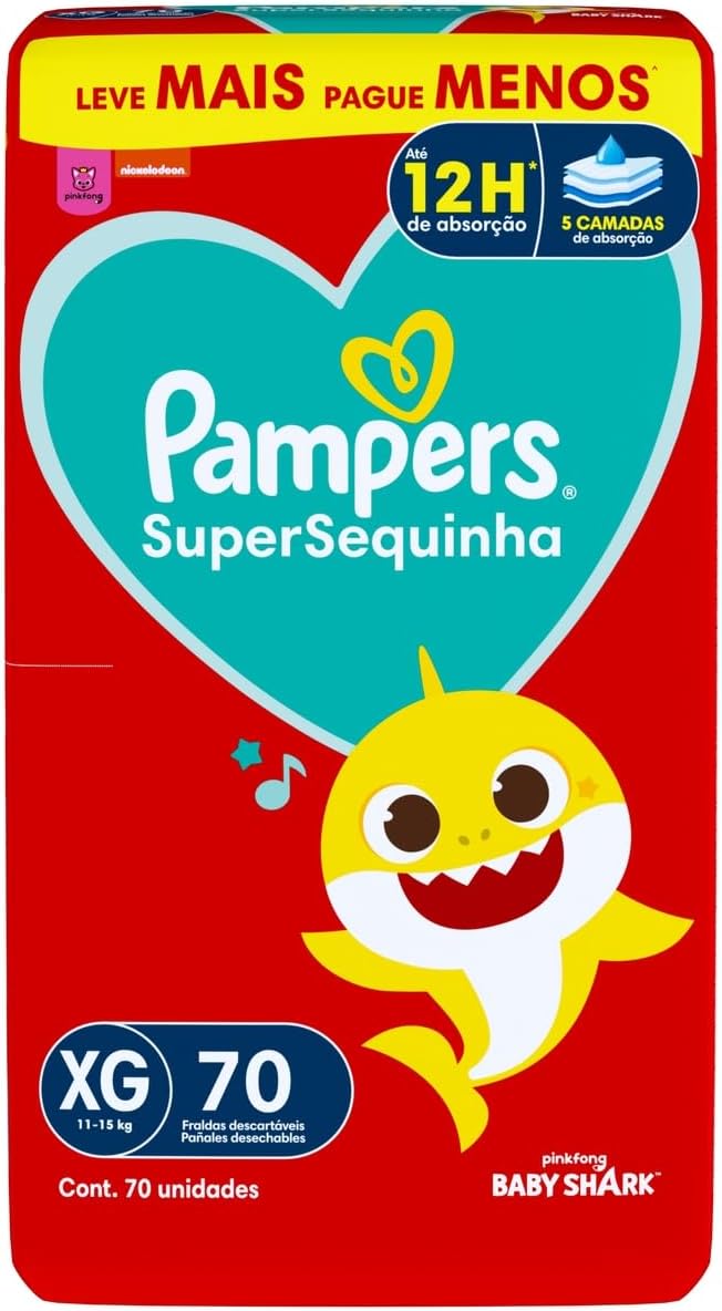 Fralda Pampers Supersequinha Tamanho XG 70 Unidades - Imagem 9