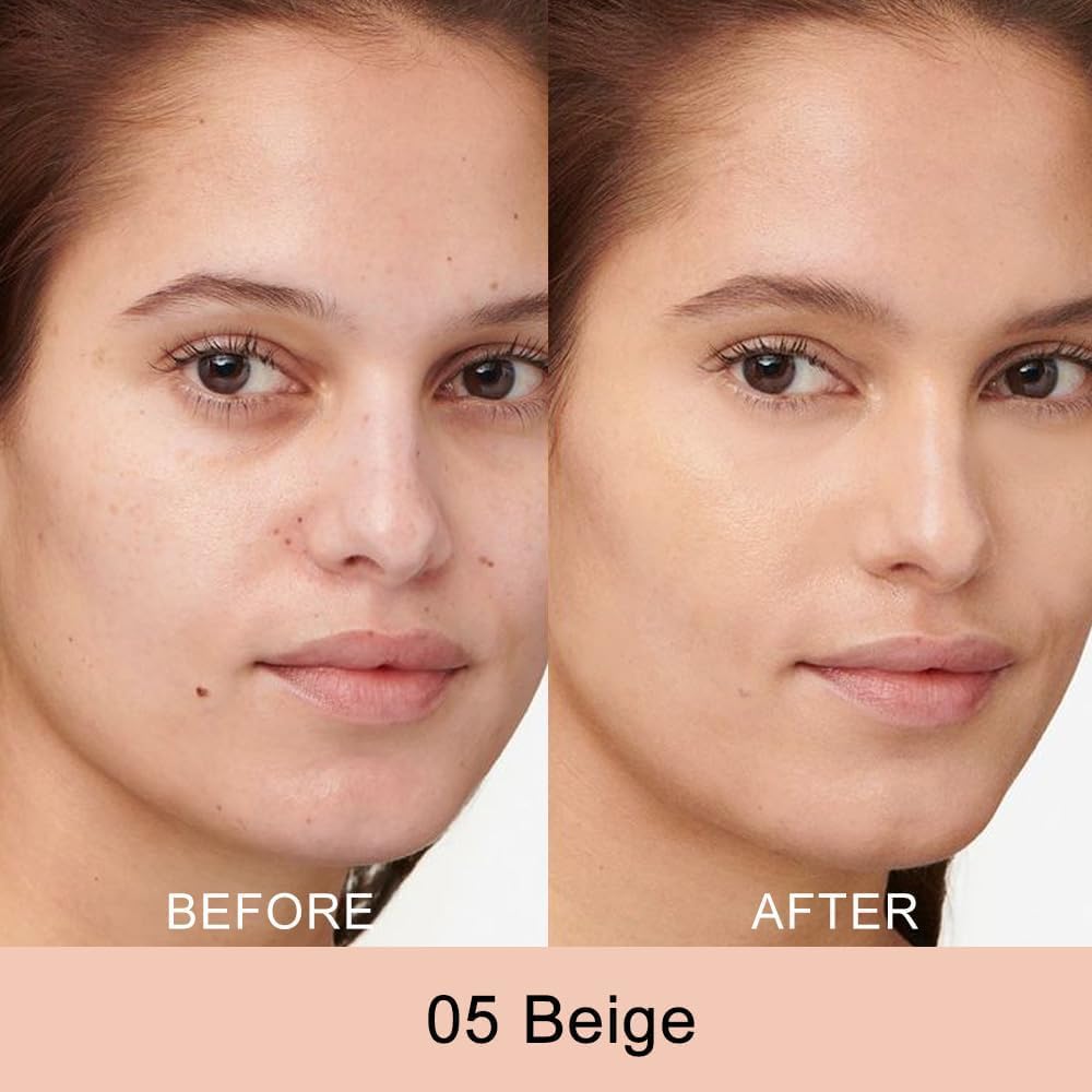 Corretivo de pote cobertura total, corretivo de correção de cor para olheiras, maquiagem facial à prova d'água, corretor de anéis de olhos (05 bege) - Imagem 2