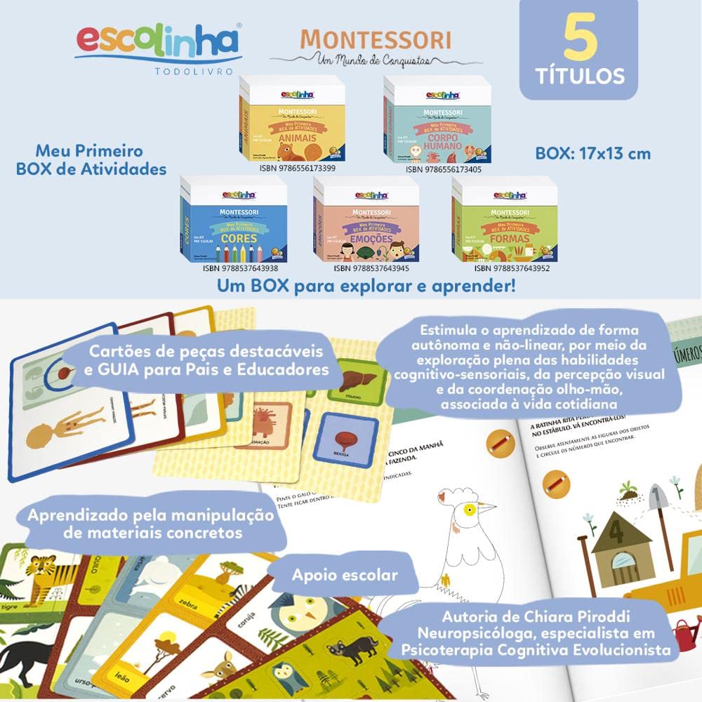 Escolinha MONTESSORI Meu P BOX de Atividades: Corpo Humano (Escolinha) - Imagem 7