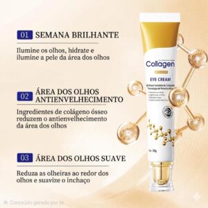 Colágeno Hidrolisado Creme Anti-Idade para Olhos, Anti-Olheiras e Hidratação Intensa 21g