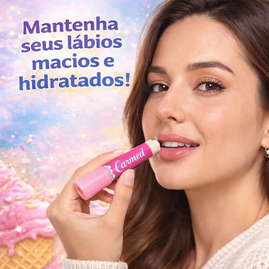Carmed – Kit Hidratante Labial Sorvete 3x10g | Coleção com 3 Sabores Gelados | Hidratação Refrescante - Imagem 5