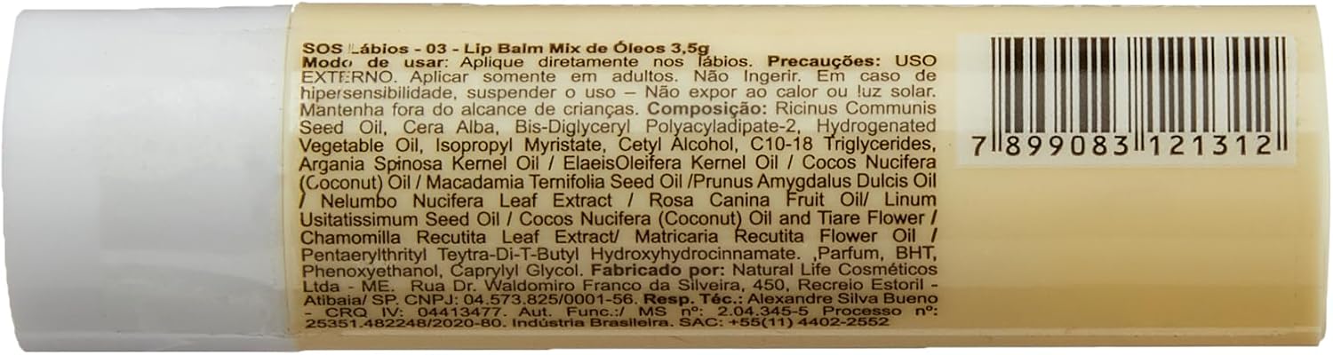 Top Beauty Sos Lábios Lip Balm Mix De Óleos 3 5Gr Top Beauty - Imagem 3
