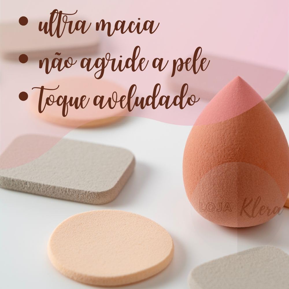 Kit 11 Esponjas Facial Para Maquiagem Multifuncional + 1 Suporte - Imagem 5