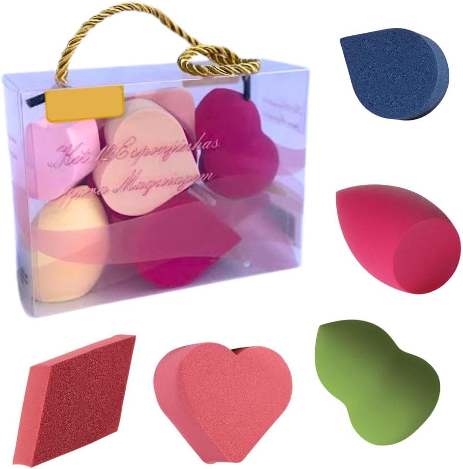 Kit 11 Esponjas Facial Para Maquiagem Multifuncional + 1 Suporte